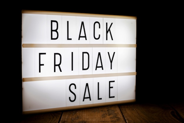 Kostenloses Foto black friday sale leuchtkasten