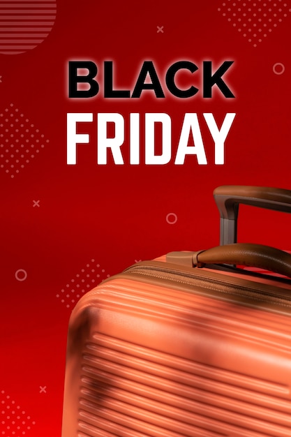 Kostenloses Foto black friday verkaufsarrangement mit reisegepäck