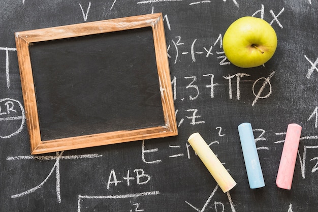 Blackboard mit Berechnungen und Rahmen