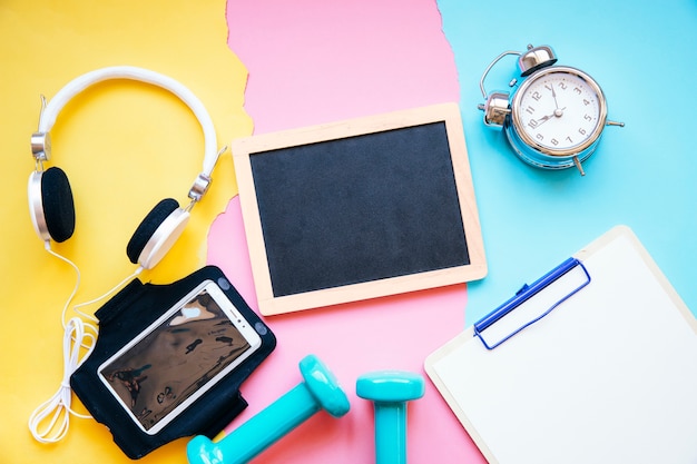 Blackboard und Trainingsmaterial