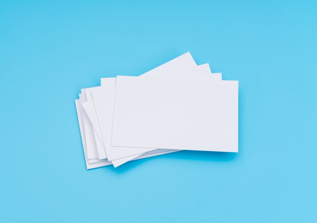 Blank Visitenkarte Auf Blauem Hintergrund Kostenlose Foto