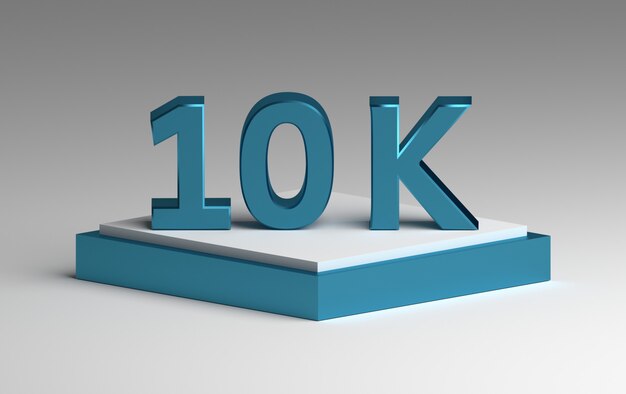 Social Media Nummer 10k Mag Anhanger Auf Dem Podium Premium Foto