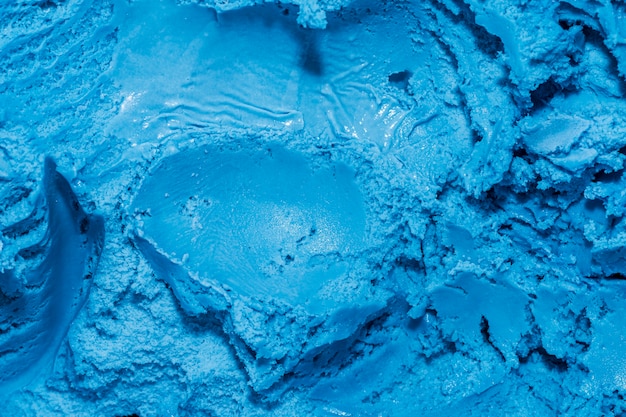 Blaue Eiscreme des extremen Nahaufnahmeeibischs mit Kopienraum