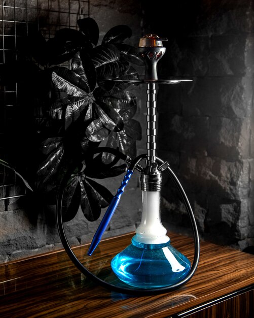 blaue Meduza Shisha Seitenansicht