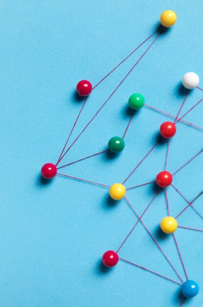 Blaue Tapete Pushpin Karte