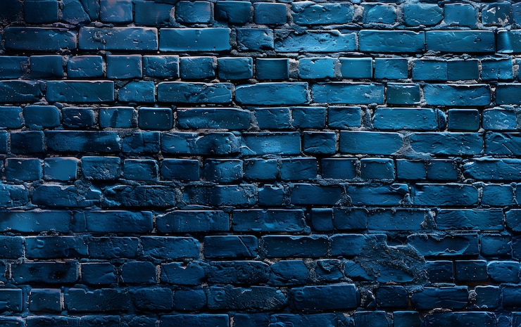 Kostenlose Foto blaue ziegelsteinwandoberflächentextur