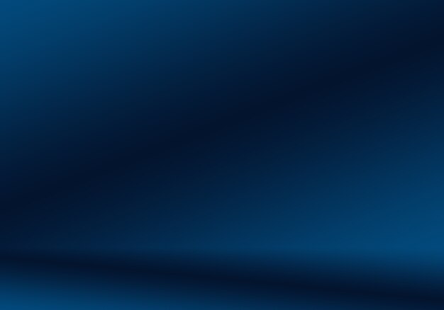 Blauer abstrakter Hintergrund der Steigung. Glattes Dunkelblau mit schwarzer Vignette Studio.