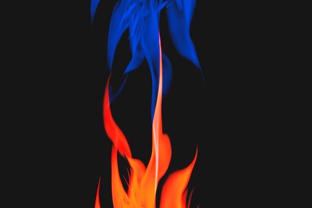 Blauer Flammenhintergrund, ästhetisches Neonfeuerbild