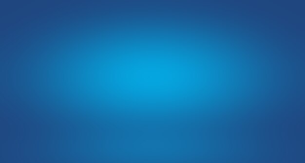 Blauer Hintergrund der abstrakten Luxussteigung. Glattes Dunkelblau mit schwarzer Vignette Studio Banner.