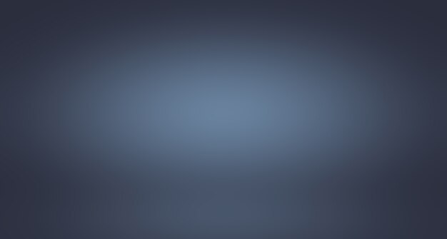 Blauer Hintergrund der abstrakten Luxussteigung. Glattes Dunkelblau mit schwarzer Vignette Studio Banner.