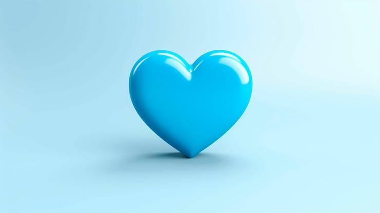 Kostenlose Foto blaues herz im studio