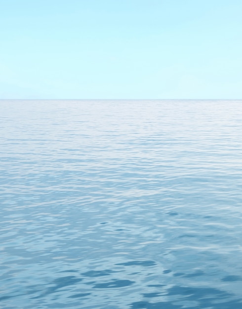 Kostenloses Foto blaues meer mit wellen und klarer blauer himmel