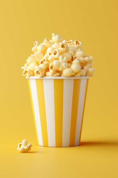 Blick auf 3D-Kino-Popcorn in einer Tasse