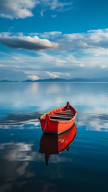 Kostenloses Foto blick auf das boot auf dem wasser