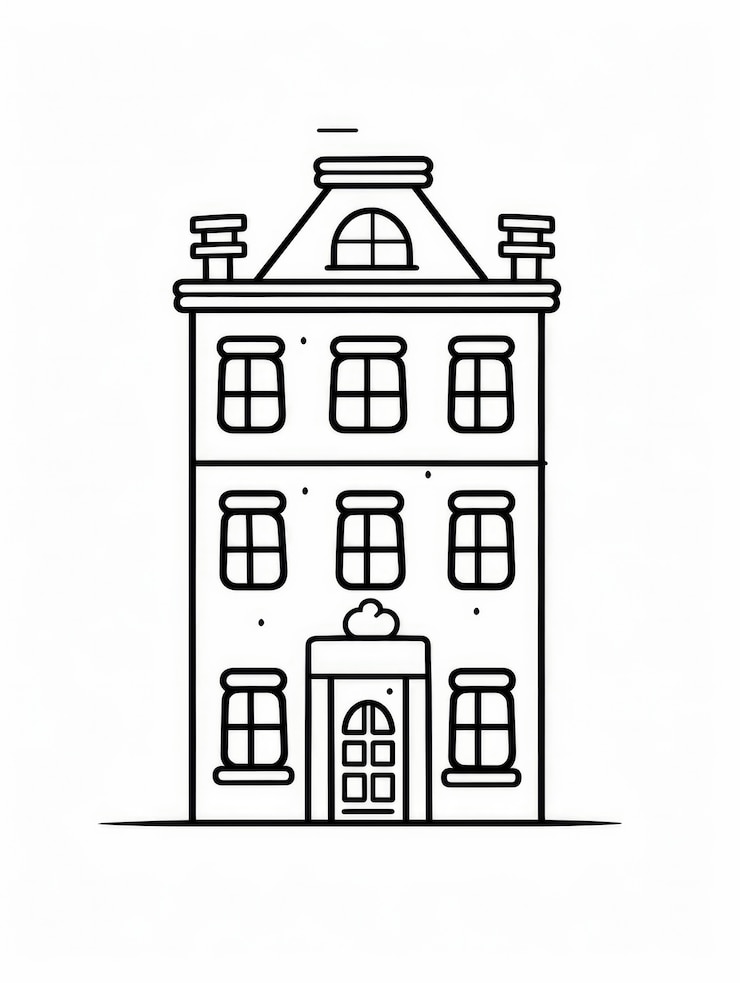 Kostenlose Foto blick auf das gebäude mit cartoon-architektur