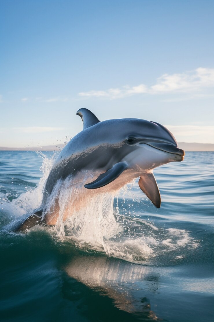 Kostenlose Foto blick auf delfine, die im wasser schwimmen