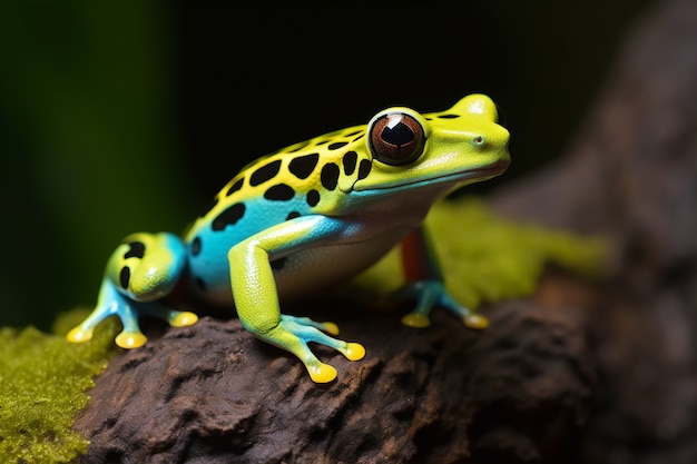 Blick auf den bunten Frosch in der Natur