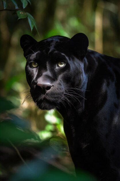 Blick auf den schwarzen Panther in freier Wildbahn