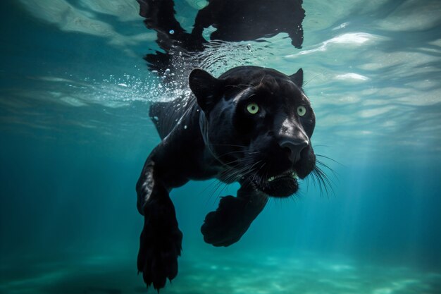 Blick auf den schwarzen Panther in freier Wildbahn