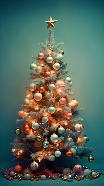 Blick auf den wunderschön geschmückten Weihnachtsbaum