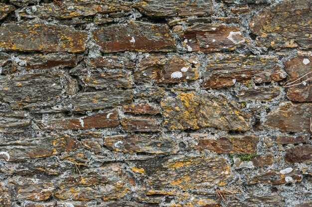 Blick auf die alte Steinmauer