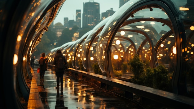 Kostenloses Foto blick auf die futuristische brücke