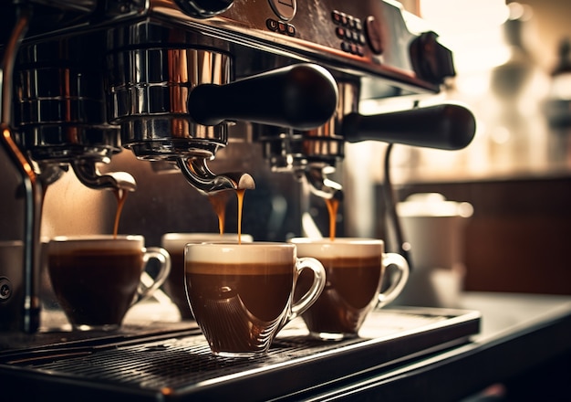 Kostenloses Foto blick auf die kaffeemaschine