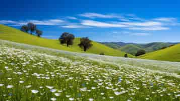 Kostenloses Foto blick auf die naturlandschaft mit blumenfeld