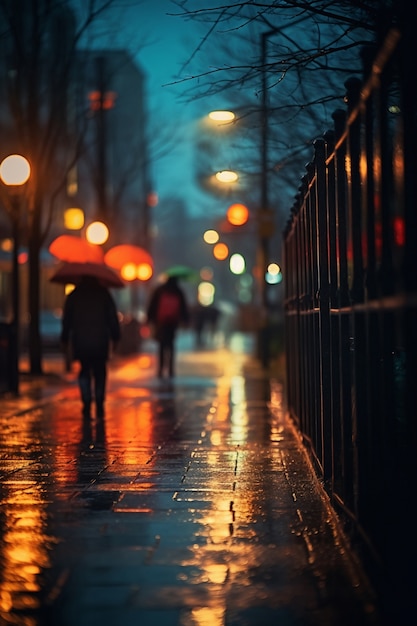 Kostenloses Foto blick auf die stadt bei nacht