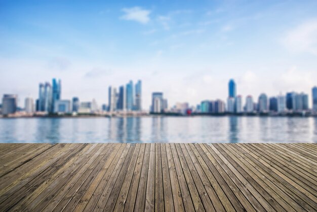 Blick auf die Stadt von Seehafen