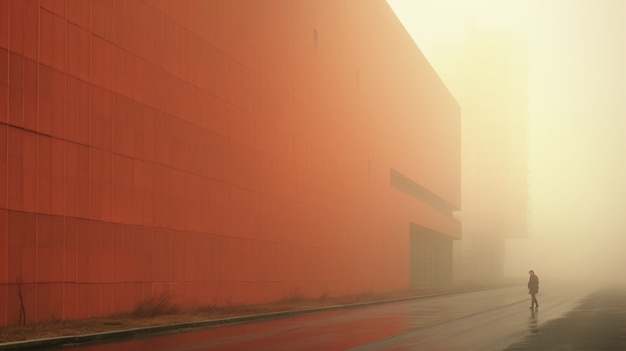Kostenloses Foto blick auf die stadtarchitektur mit nebel