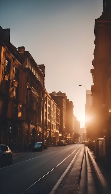 Kostenloses Foto blick auf die straße der altstadt von london bei sonnenuntergang in großbritannien