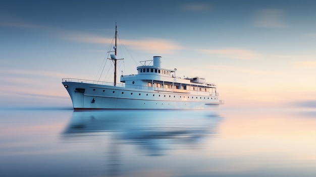 Blick auf ein großes Schiff auf dem Wasser