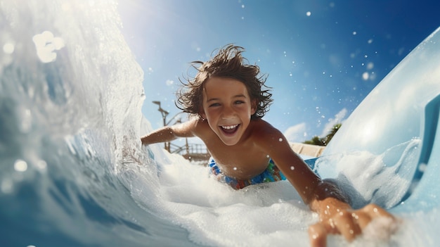 Kostenloses Foto blick auf ein kind im sommer, das am strand spaß hat