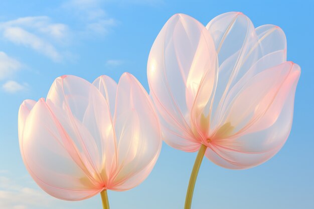 Blick auf eine wunderschöne, durchscheinende 3D-Blume