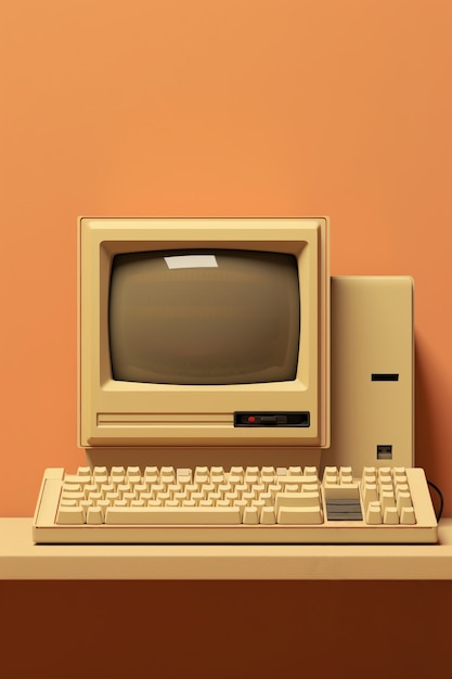 Blick auf einen Computerarbeitsplatz im Retro-Look