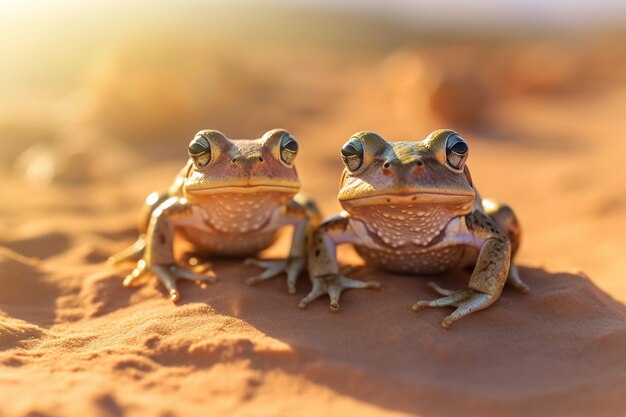 Blick auf einen Frosch in der Wüste