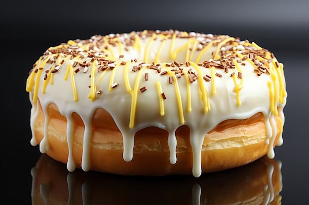 Kostenloses Foto blick auf einen köstlichen glasierten donut