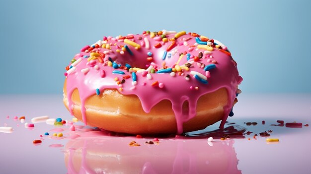 Blick auf einen köstlichen glasierten Donut