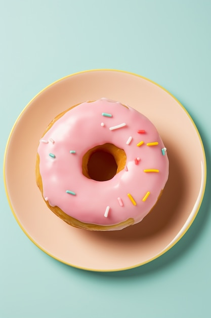 Blick auf einen leckeren süßen Glasur-Donut