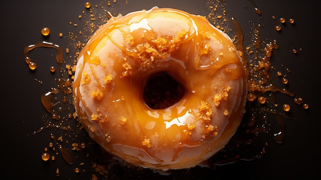 Kostenloses Foto blick auf einen leckeren süßen glasur-donut