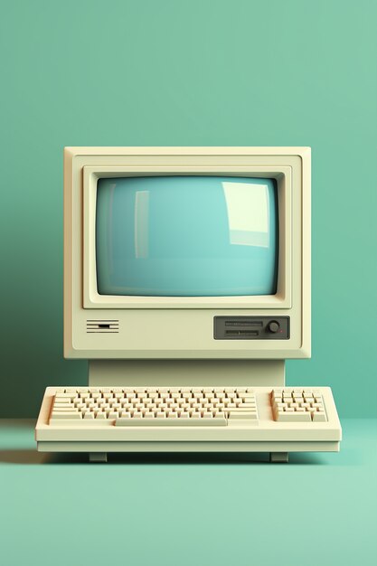 Blick auf einen Personalcomputer im Retro-Look