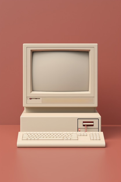 Kostenloses Foto blick auf einen personalcomputer im retro-look