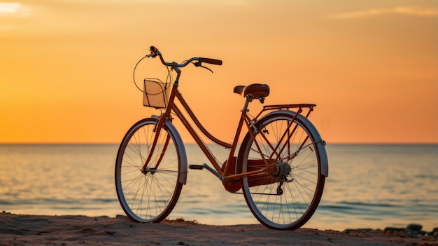 Kostenloses Foto blick auf fahrrad am strand