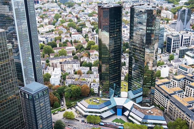 Blick auf Frankfurt von einem Wolkenkratzer Deutschland