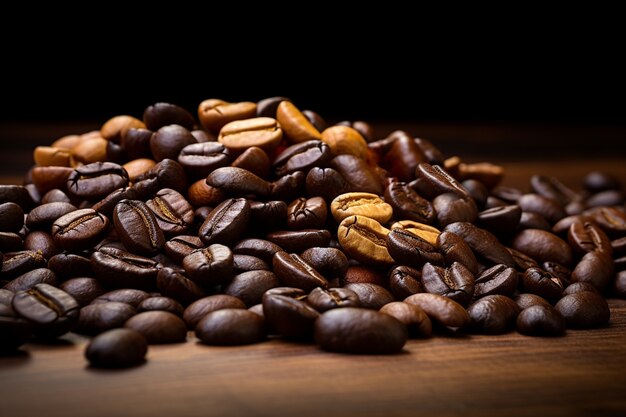 Blick auf geröstete Kaffeebohnen