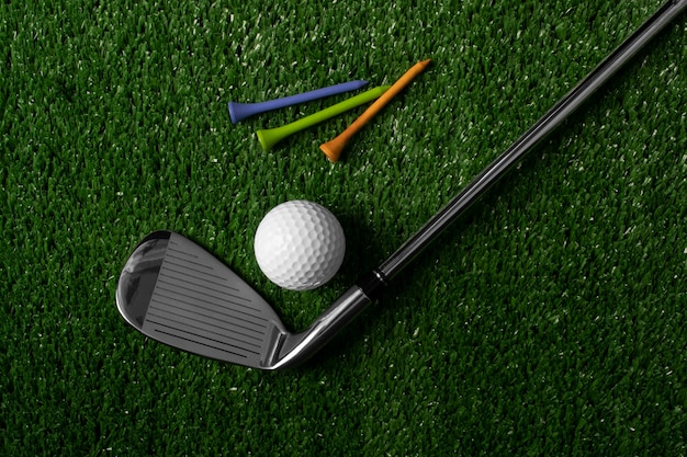 Kostenloses Foto blick auf golfsportausrüstung
