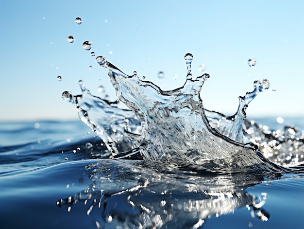 Kostenloses Foto blick auf klares wasser mit spritzeffekt