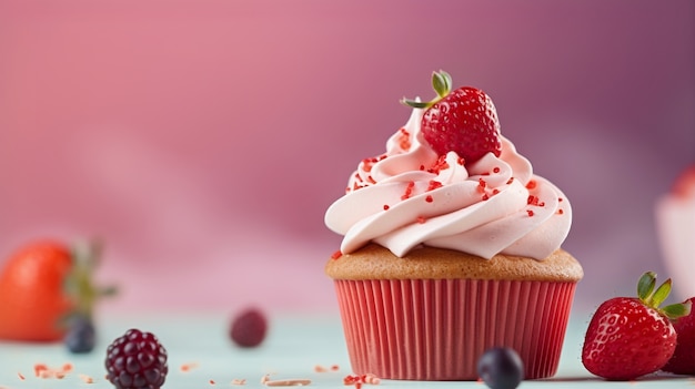 Blick auf köstliches und süßes Cupcake-Dessert mit Zuckerguss