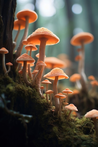 Blick auf Pilze, die im Wald wachsen